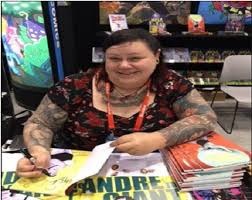  Robin Roussimoff signing for her autograph